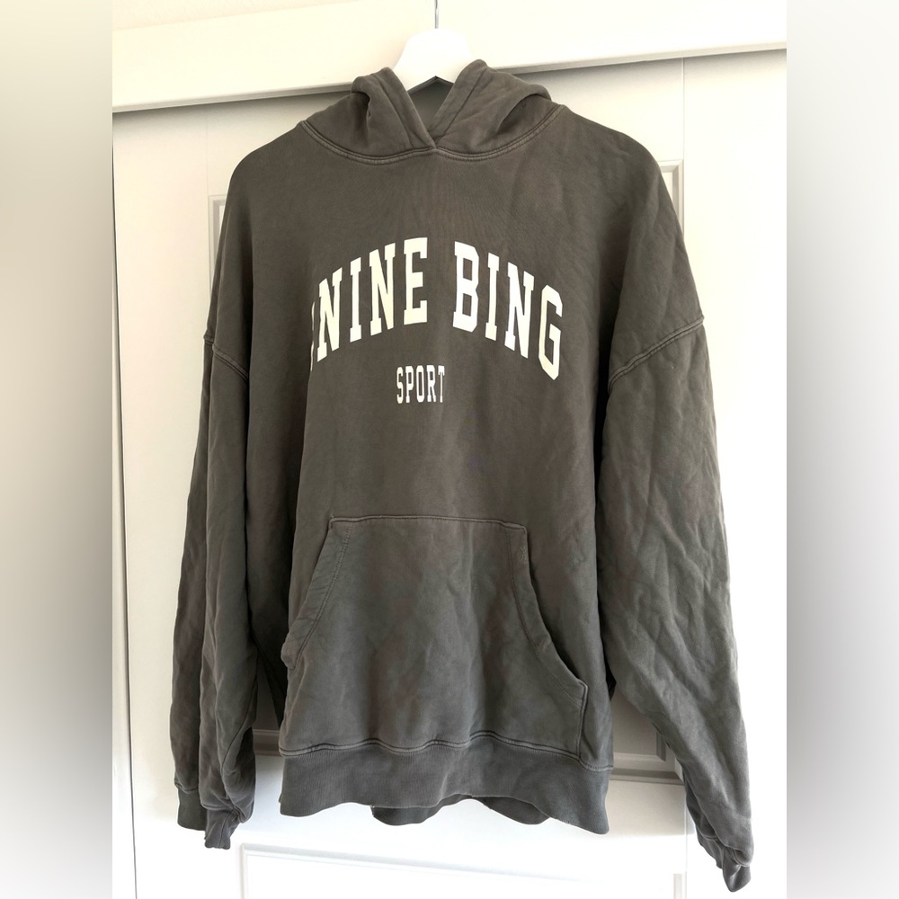 Anine Bing Harvey Sweatshirt Dusty Olive Size Medium Worn Once